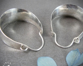 Handmade Sterling Silver Concave Hoop Earrings – Chunky Statement Jewelry, Siren Jewels
