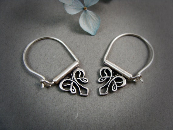 Petite Art Nouveau Sterling Silver Hoops – Handmade Silversmith Jewelry, Lightweight Hoop Earrings, Gifts for Her, Siren Jewels