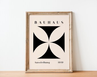 Bauhaus Exhibition Poster: Retro Abstract Wall Art (Digital Print)