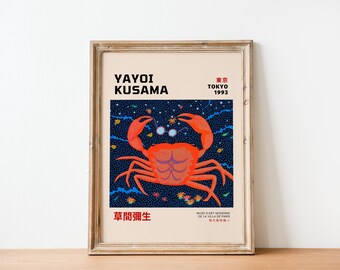 Yayoi Kusama Crab Print: Japanese Gallery Wall Art (Digital Print)