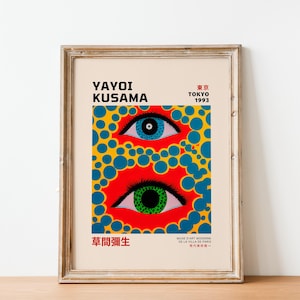 Yayoi Kusama Print, Home Wall Decor as Abstract Yayoi Kusama Poster, Japanese Wall Art, Inspired Japanese Gallery Wall Art, Digital Print