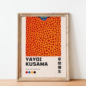 Yayoi Kusama Print, Home Wall Decor as Abstract Yayoi Kusama Poster, Japanese Wall Art, Inspired Japanese Gallery Wall Art, Digital Print