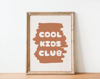 Kids Club Print, Boho Playroom Wall Art (Digital Download)