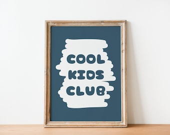Kids Club Print, Boho Playroom Wall Art (Digital Download)