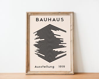 Bauhaus Exhibition Poster: Retro Abstract Wall Art (Digital Print)