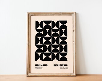 Bauhaus Exhibition Poster: Retro Abstract Wall Art (Digital Print)