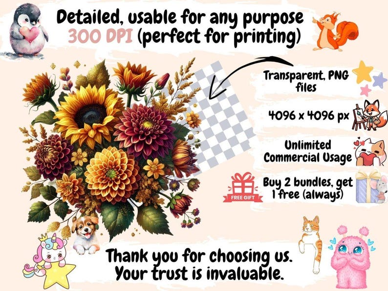 Fall Flowers Clipart Autumn Blooms - Wonders Artist