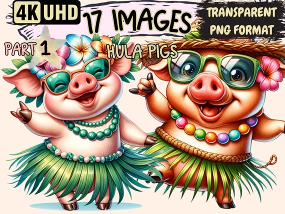 Hula Dancing Hawaiian Luau Piggy W/ Grass Skirt T-Shirt Hula Dancing Hawaiian Luau Piggy W/ Grass Skirt T-Shirt