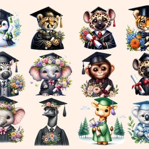 Graduation Animals Clipart Animal design - Wonders Artist