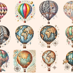 Hot Air Balloons Clipart aerial digital art - Wonders Artist