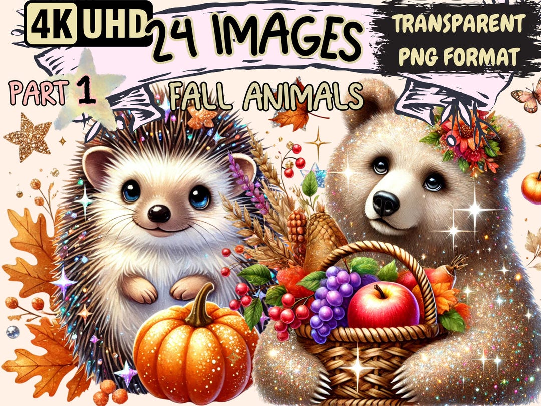 Fall Animals Clipart 24 PNG Cozy Woodland Creature Illustrations Fall animals clipart 24 png cozy woodland creature illustrations