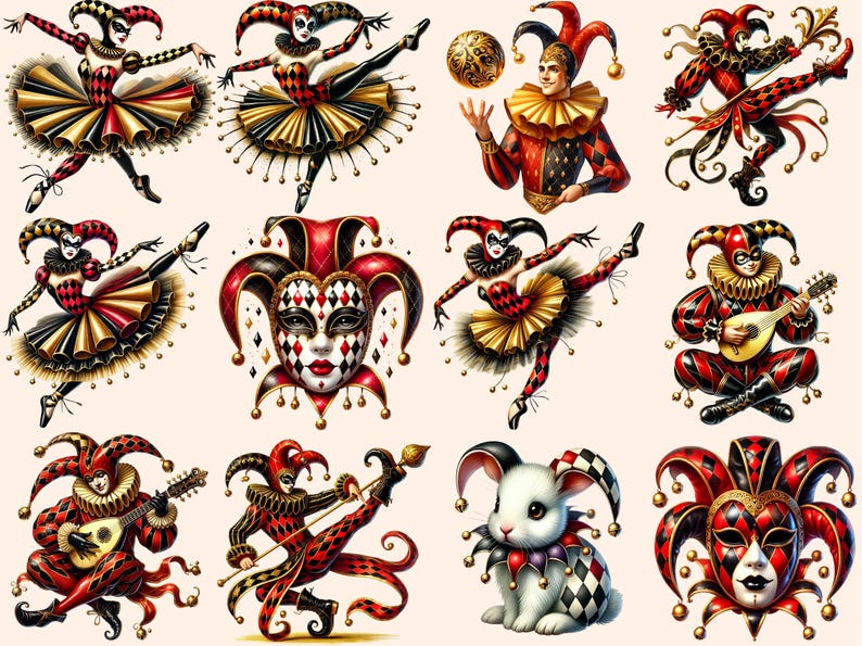 Royal Jesters Clipart – 19 Playful Medieval Illustrations (digital ...