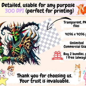 Fantasy Villains Clipart – Dark Magic PNG Graphics, Mythical Characters (Digital Download) bild 6