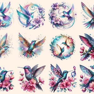 Hummingbirds Clipart autopost bird with flowers cute hummingbirds - WondersArtist
