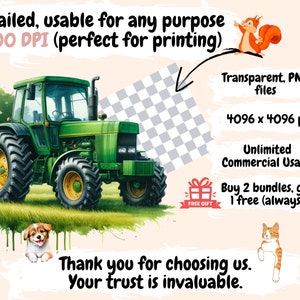 Farm Tractors Clipart - 28 PNG Rustic Tractor Graphics, Agricultural ...