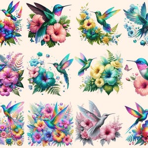 Hummingbirds Clipart autopost bird with flowers cute hummingbirds - WondersArtist