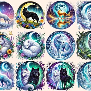 Mystical Wolves Clipart Dreamy Wolf Clipart - Wonders Artist