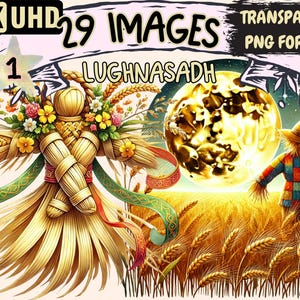 Lughnasadh Clipart - 29 PNG Harvest Festival Graphics, Seasonal Printables, Instant Digital Download, Unlimited Commercial Use for Crafts