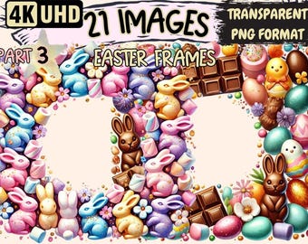 Easter Frames Clipart – Spring Holiday PNG Graphics (Digital Download)