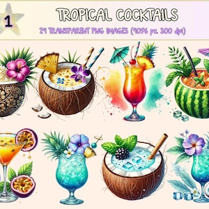 Tropical Cocktails (P1) Clipart beach drink clipart - Wonders Artist