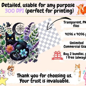 Goth Garden Clipart black flower clipart dark floral png dark garden clipart - WondersArtist