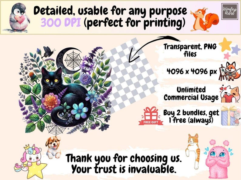 Goth Garden Clipart black flower clipart dark floral png dark garden clipart - WondersArtist