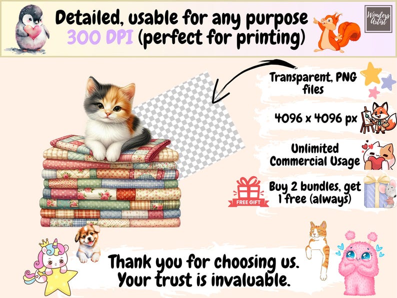 Kittens Clipart - 91 PNG Adorable Kitten Graphics, Cute Cat Printables, Instant Digital Download, Unlimited Commercial Use Crafts Designs image 9
