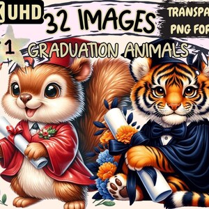 Graduation Animals Clipart Animal design - Wonders Artist
