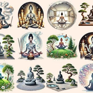 Meditation Clipart calm graphics - Wonders Artist