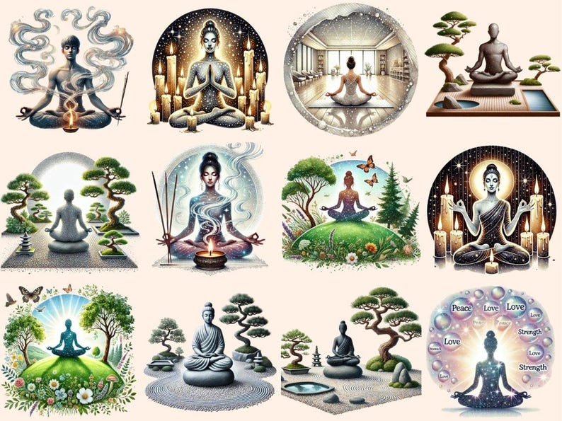 Meditation Clipart calm graphics - Wonders Artist