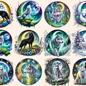 Mystical Wolves Clipart Dreamy Wolf Clipart - Wonders Artist