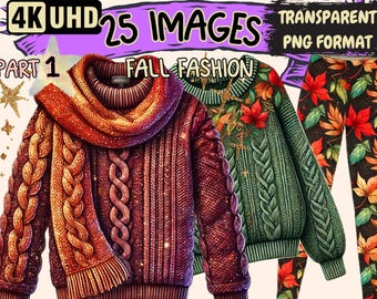 Fall Fashion Clipart – Autumn Style PNG Illustrations (Digital Download)