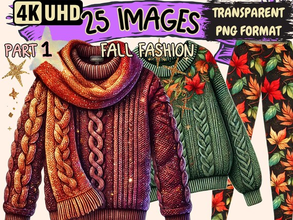 Fall Fashion Clipart – Autumn Style PNG Illustrations (Digital Download)