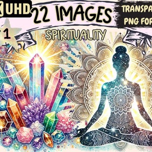 Spirituality Clipart - 22 PNG Sacred Symbol Illustrations, Mystical Art, Instant Digital Download, Unlimited Commercial Use for Crafts