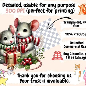 Christmas Mice Clipart Christmas artwork - Wonders Artist