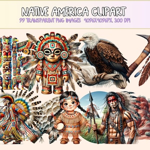 Native America Clipart – 99 PNG Cultural Graphics (Digital Download)
