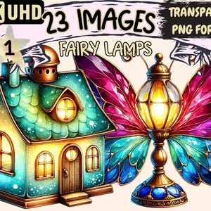 Enchanted Fairy Lamps Clipart – Magical Lantern Illustrations (PNG Digital Download)