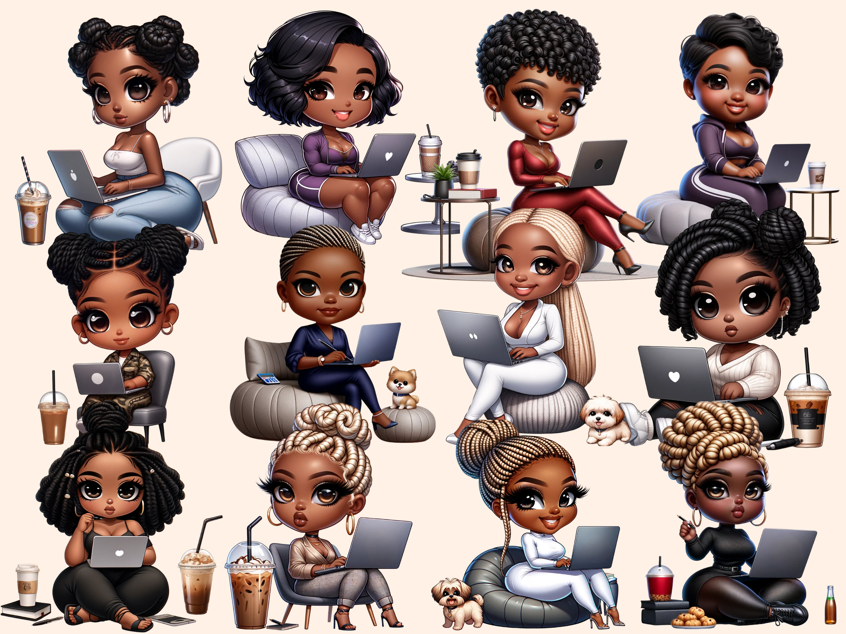 Office Women Clipart - Professional PNG Graphics (digital Download) - Etsy