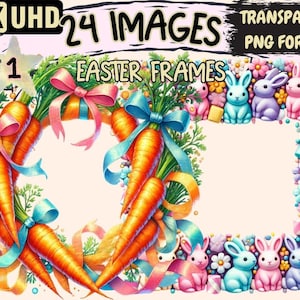 Easter Frames Clipart – Festive Spring PNG Graphics (Digital Download)