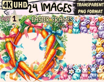 Easter Frames Clipart – Festive Spring PNG Graphics (Digital Download)