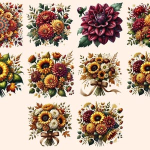 Fall Flowers Clipart Autumn Blooms - Wonders Artist