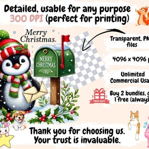 Christmas Penguins (P2) Clipart Christmas artwork - Wonders Artist