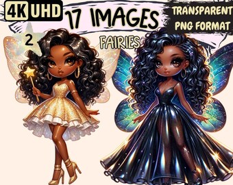 Fantasy Fairies Clipart – 17 PNG Graphics, Commercial Use (Digital Download)