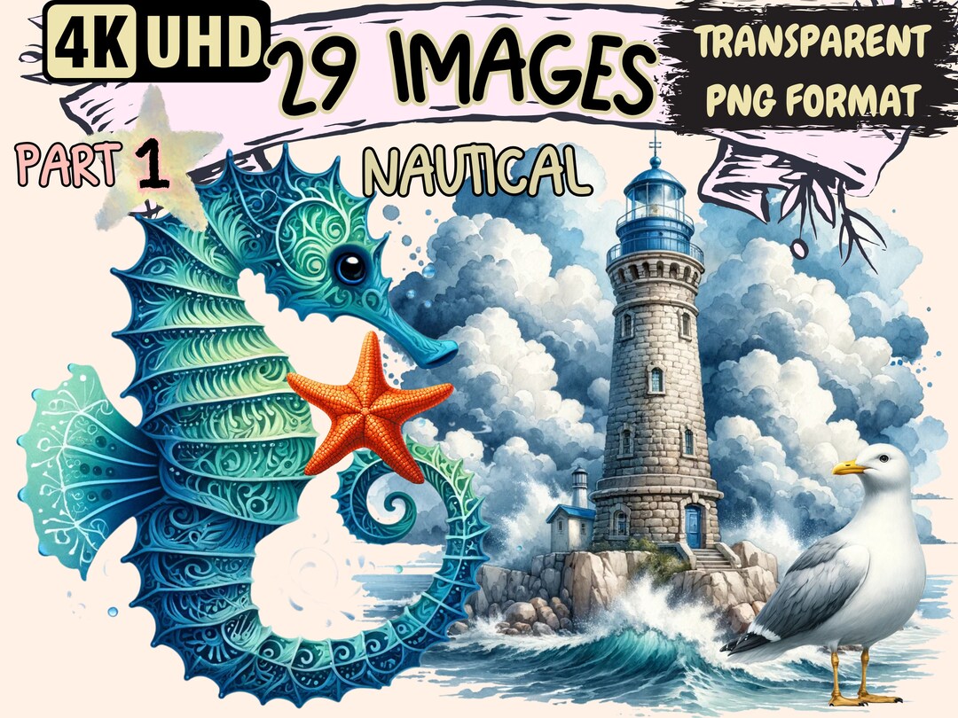 Nautical Clipart – 29 Maritime PNG Graphics, Sea Ocean Printables ...
