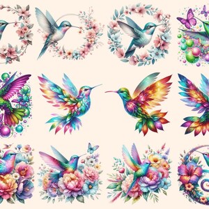 Hummingbirds Clipart autopost bird with flowers cute hummingbirds - WondersArtist