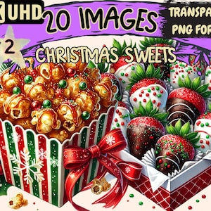 Christmas Sweets (P2) Clipart - 20 PNG Festive Treat Illustrations, Holiday Art, Instant Digital Download, Unlimited Commercial Use Crafts