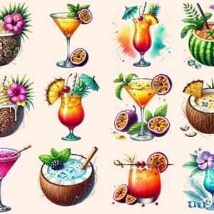 Tropical Cocktails (P1) Clipart beach drink clipart - Wonders Artist