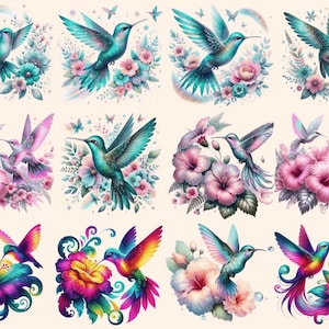Hummingbirds Clipart autopost bird with flowers cute hummingbirds - WondersArtist