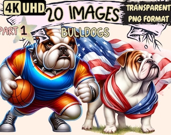 Bulldog Clipart 20 PNG Adorable Bulldog Graphics, Charming Dog