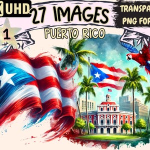 Puerto Rico (P1) Clipart - 27 PNG Gráficos de la isla de Puerto Rico, Imprimibles de viaje, Descarga digital instantánea, Manualidades de uso comercial ilimitado